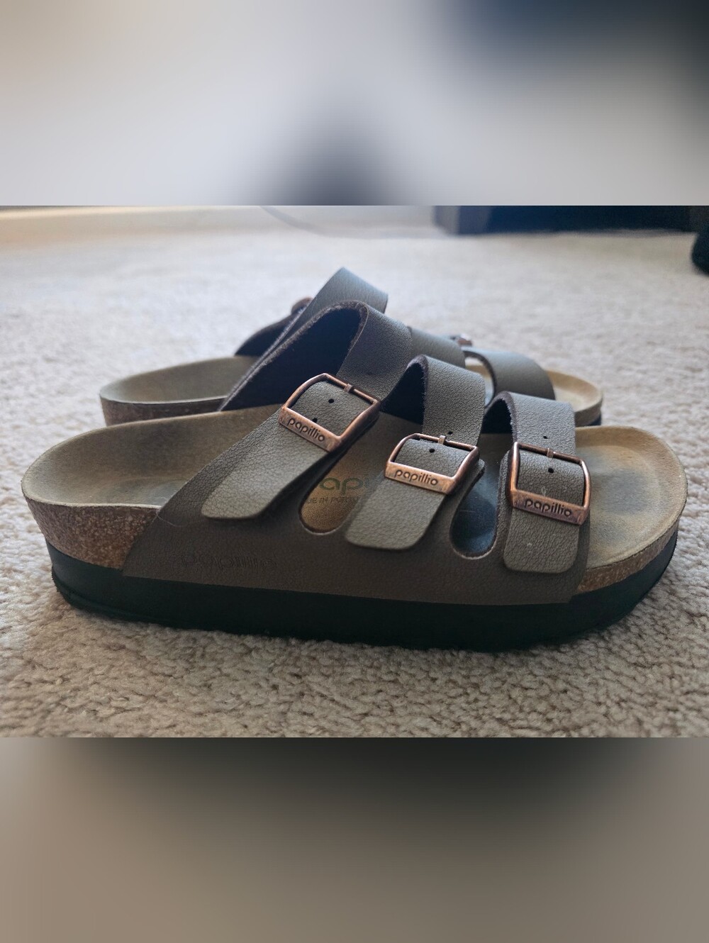 Birkenstock Papillo Florida Flex Platform Nubuck Leather 36 5-5.5